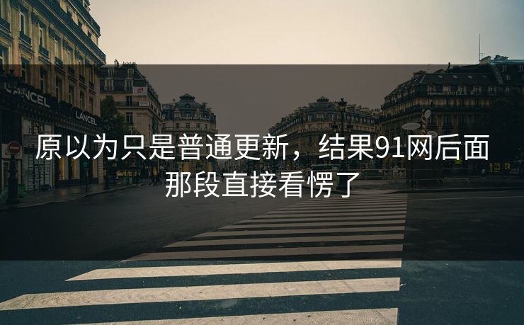 原以为只是普通更新，结果91网后面那段直接看愣了