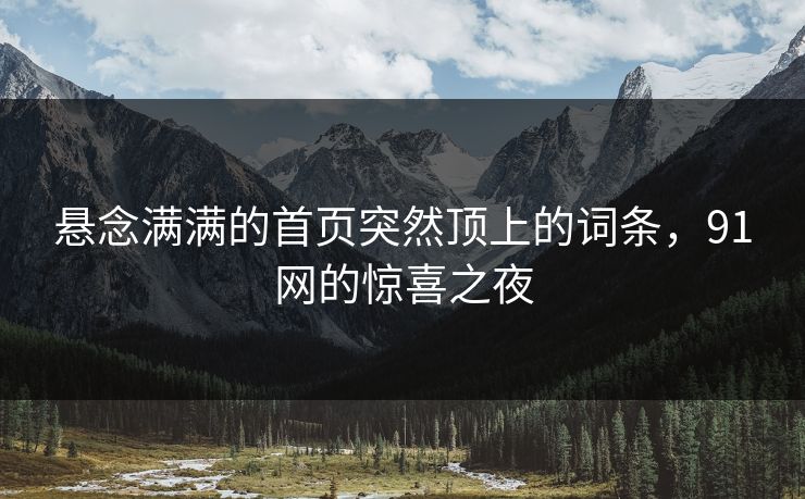 悬念满满的首页突然顶上的词条，91网的惊喜之夜