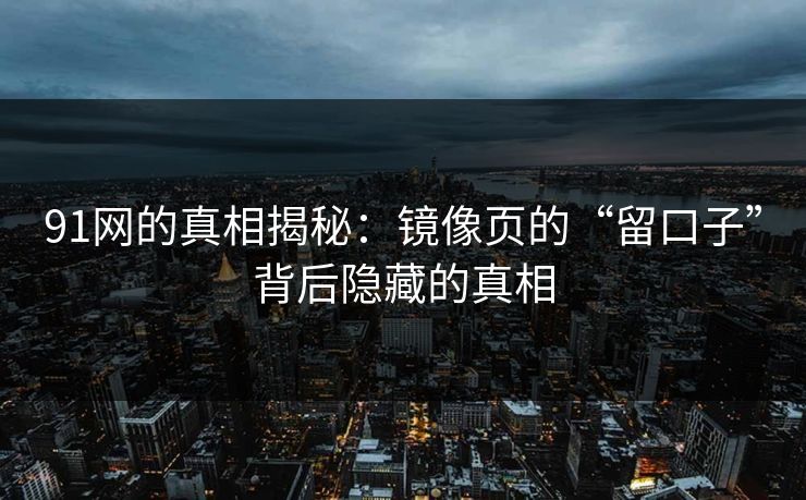 91网的真相揭秘：镜像页的“留口子”背后隐藏的真相