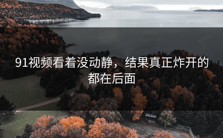91视频看着没动静，结果真正炸开的都在后面