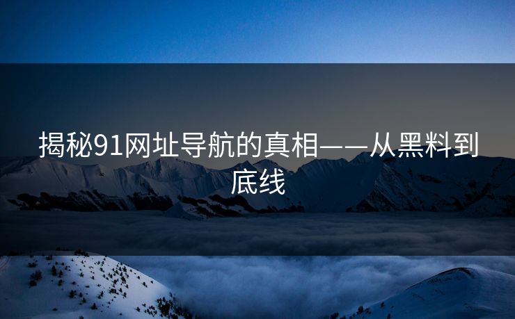 揭秘91网址导航的真相——从黑料到底线 揭秘91网址导航的真相——从黑料到底线